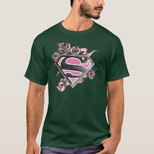 Supergirl Logo met Rozen T-shirt (Voorkant)
