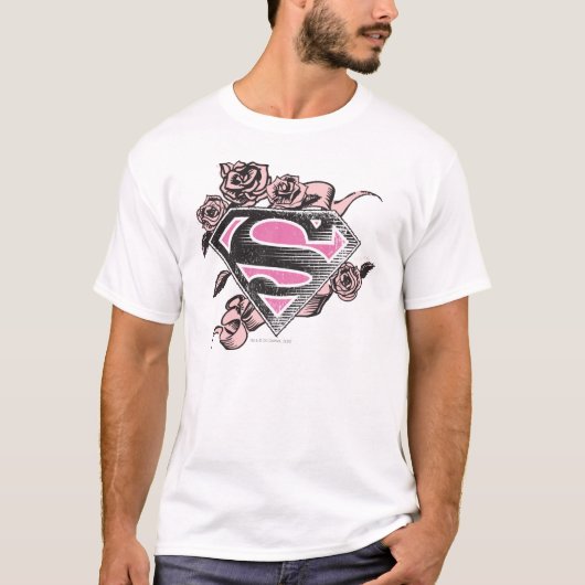 Supergirl Logo met Rozen T-shirt (Voorkant)