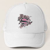 Supergirl Logo met Rozen Trucker Pet (Voorkant)