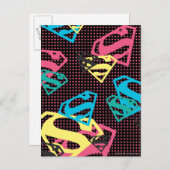 Supergirl Logo Pattern & Polka Dots Briefkaart (Voorkant / Achterkant)