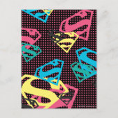 Supergirl Logo Pattern & Polka Dots Briefkaart (Voorkant)