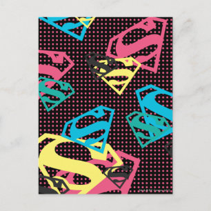 Supergirl Logo Pattern & Polka Dots Briefkaart