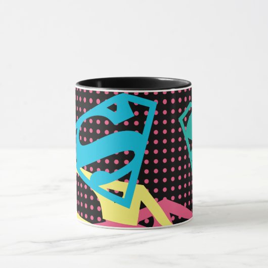 Supergirl Logo Pattern & Polka Dots Mok (Midden)