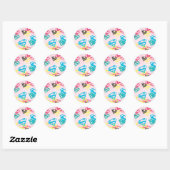 Supergirl Logo Pattern & Polka Dots Ronde Sticker (Vel)
