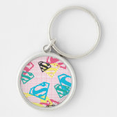 Supergirl Logo Pattern & Polka Dots Sleutelhanger (Voorkant)