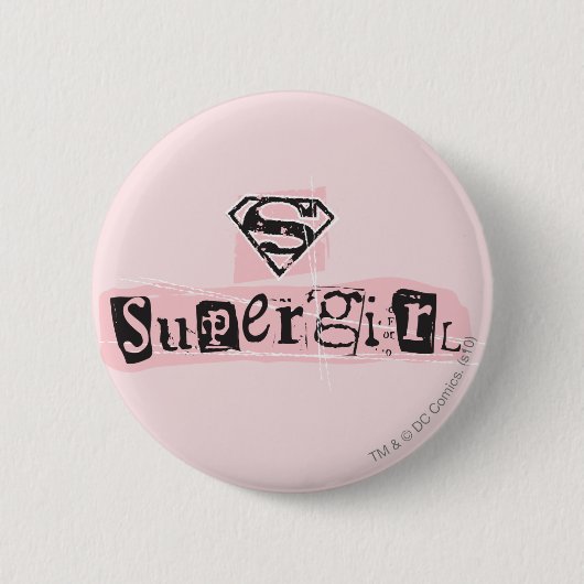 Supergirl Logo Ransom Note Ronde Button 5,7 Cm (Voorkant)