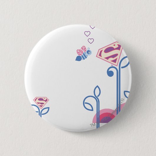 Supergirl Love Bee Ronde Button 5,7 Cm (Voorkant)