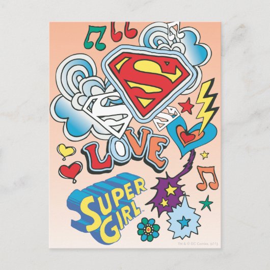 Supergirl Love Briefkaart (Voorkant)