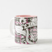 Supergirl Love Crest Tweekleurige Koffiemok (Voorkant links)