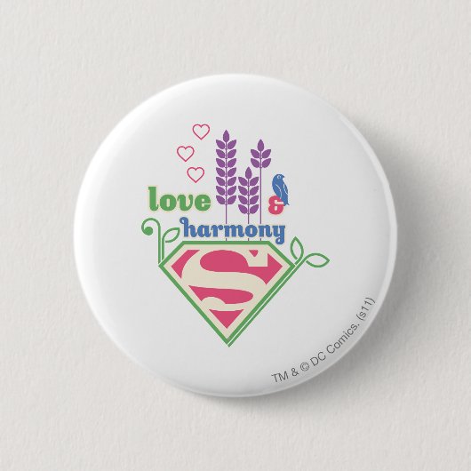 Supergirl Love & Harmony Ronde Button 5,7 Cm (Voorkant)