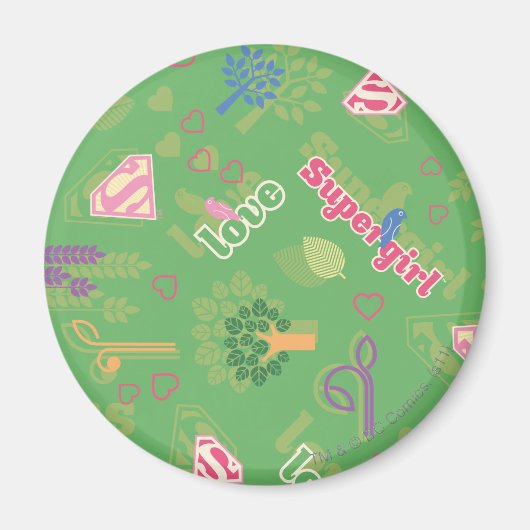 Supergirl Love Pattern Magneet (Voorkant)