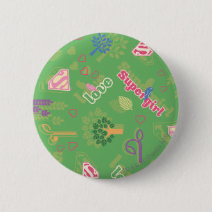 Supergirl Love Pattern Ronde Button 5,7 Cm