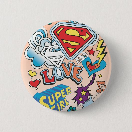 Supergirl Love Ronde Button 5,7 Cm (Voorkant)