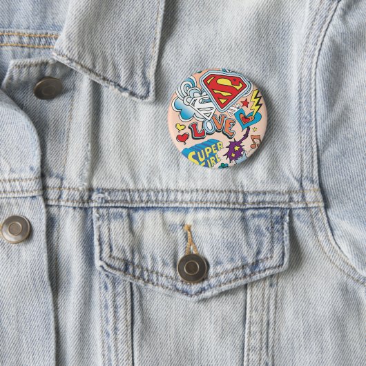 Supergirl Love Ronde Button 5,7 Cm (In situ)