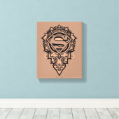 Supergirl Mandala Graphic Canvas Afdruk (Insitu (Houten vloer))