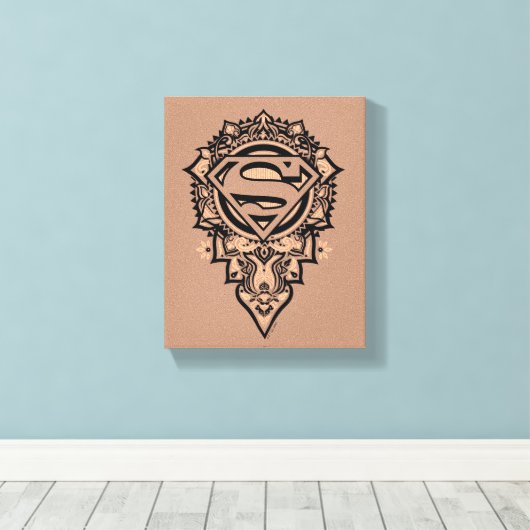 Supergirl Mandala Graphic Canvas Afdruk (Insitu (Houten vloer))