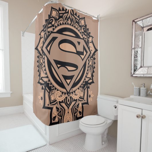 Supergirl Mandala Graphic Douchegordijn (In situ)