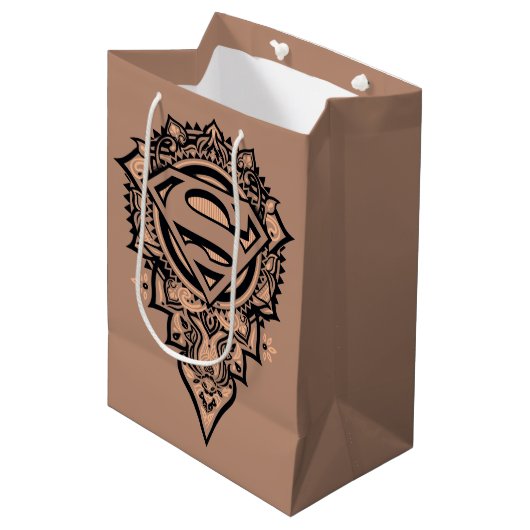 Supergirl Mandala Graphic Medium Cadeauzakje (Voorkant Gekanteld)
