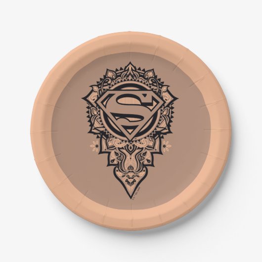 Supergirl Mandala Graphic Papieren Bordje (Voorkant)