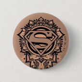 Supergirl Mandala Graphic Ronde Button 5,7 Cm (Voorkant)