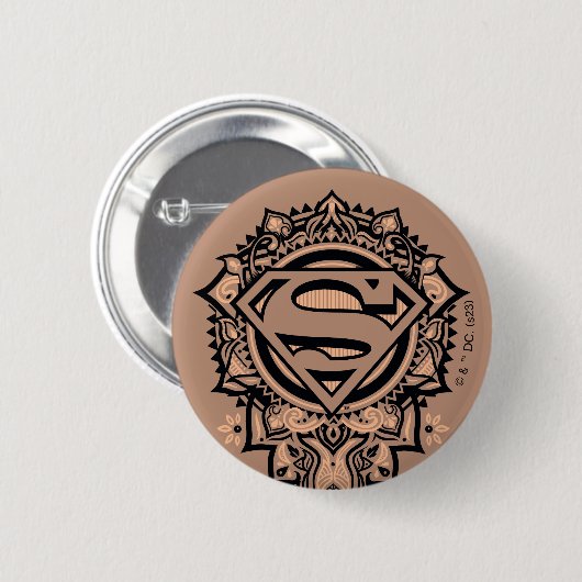 Supergirl Mandala Graphic Ronde Button 5,7 Cm (Voorkant /achterkant)