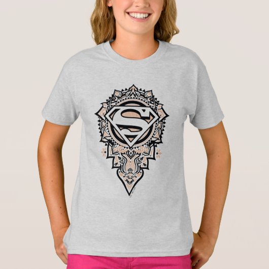 Supergirl Mandala Graphic T-shirt (Voorkant)