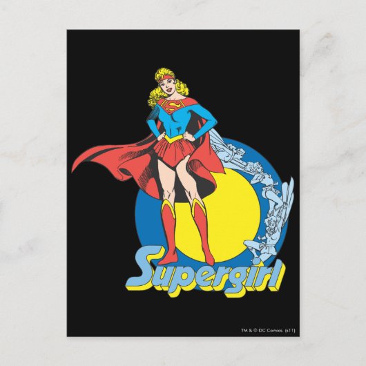 Supergirl met Logo Briefkaart (Voorkant)