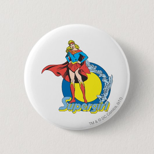 Supergirl met Logo Ronde Button 5,7 Cm (Voorkant)