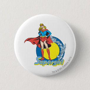 Supergirl met Logo Ronde Button 5,7 Cm