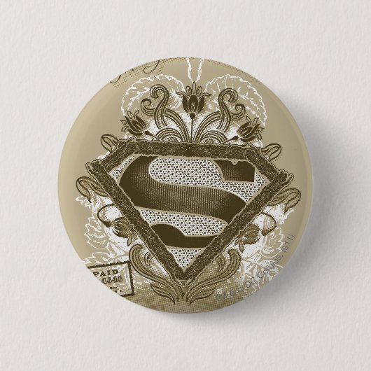Supergirl Metropolis Ballet Brown Ronde Button 5,7 Cm (Voorkant)