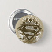 Supergirl Metropolis Ballet Brown Ronde Button 5,7 Cm (Voorkant /achterkant)