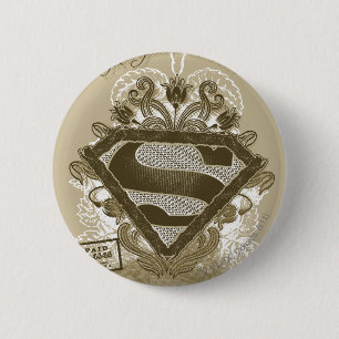 Supergirl Metropolis Ballet Brown Ronde Button 5,7 Cm