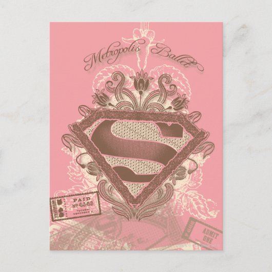 Supergirl Metropolis Ballet Roze Briefkaart (Voorkant)