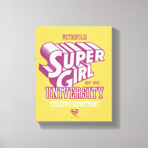 Supergirl Metropolis University Athletics Dept. Canvas Afdruk