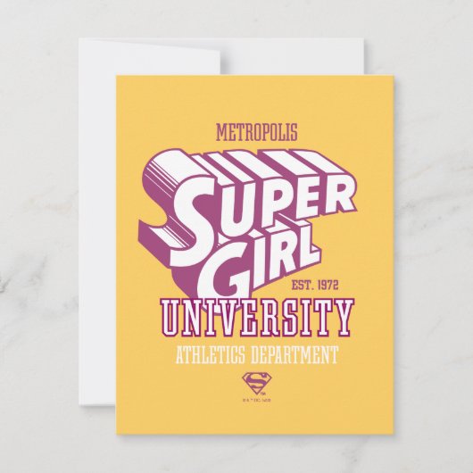 Supergirl Metropolis University Athletics Dept. Notitiekaartje (Voorkant)