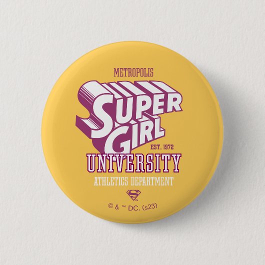Supergirl Metropolis University Athletics Dept. Ronde Button 5,7 Cm (Voorkant)
