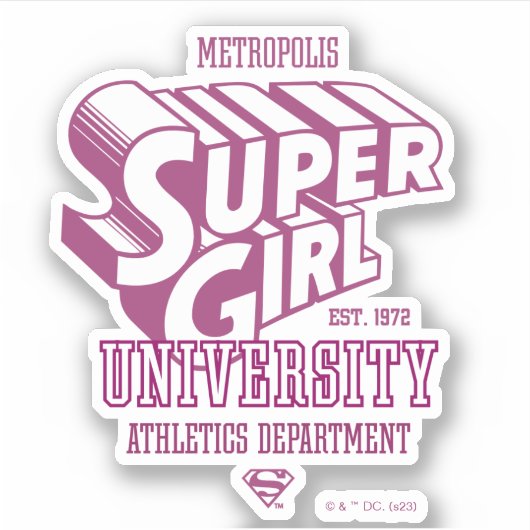 Supergirl Metropolis University Athletics Dept. Sticker (Voorkant)