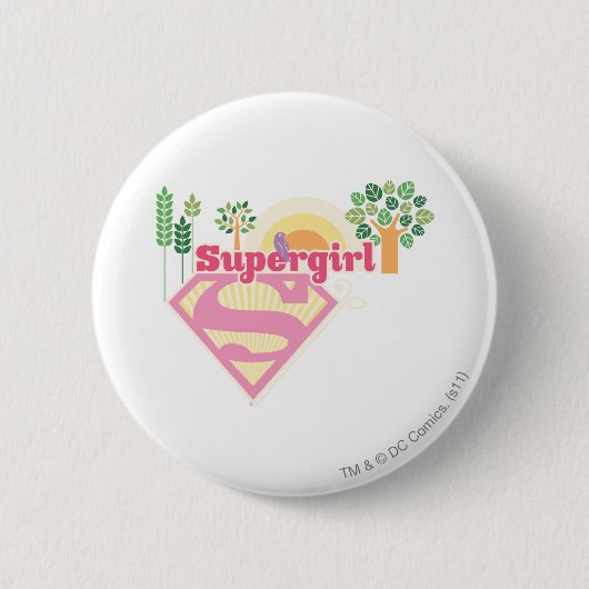 Supergirl Natuur Logo Ronde Button 5,7 Cm (Voorkant)