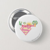 Supergirl Natuur Logo Ronde Button 5,7 Cm (Voorkant /achterkant)