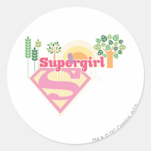 Supergirl Natuur Logo Ronde Sticker