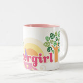 Supergirl Natuur Logo Tweekleurige Koffiemok (Voorkant rechts)