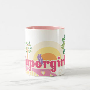 Supergirl Natuur Logo Tweekleurige Koffiemok