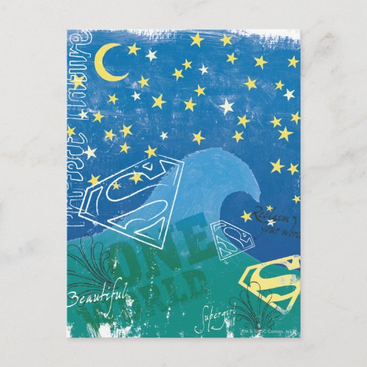 Supergirl One World Briefkaart (Voorkant)