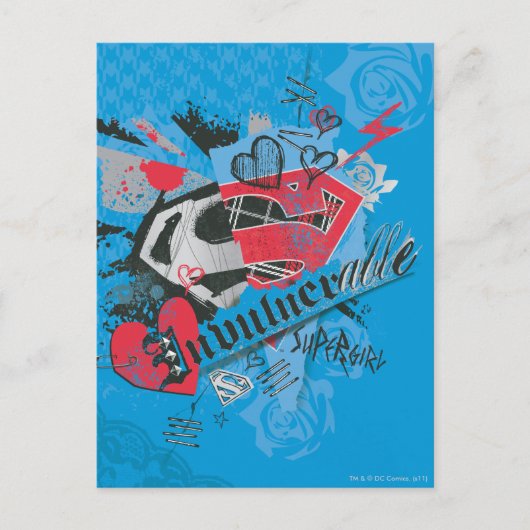 Supergirl onkwetsbaar briefkaart (Voorkant)