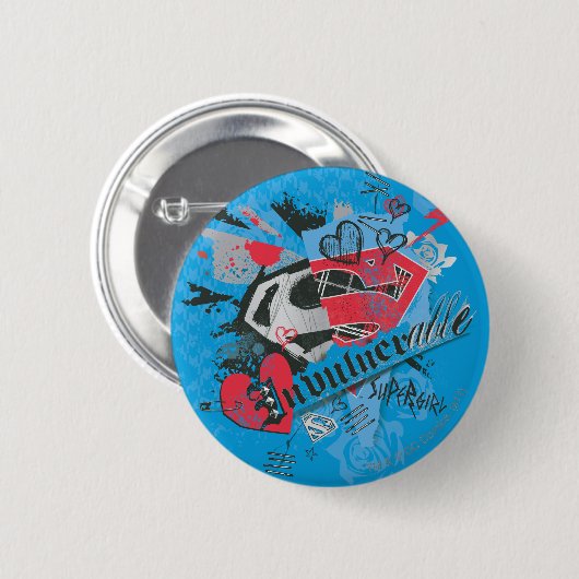 Supergirl onkwetsbaar ronde button 5,7 cm (Voorkant /achterkant)