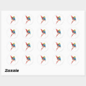 Supergirl op de vlucht ronde sticker (Vel)