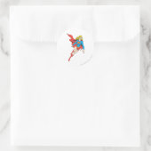 Supergirl op de vlucht ronde sticker (Tas)