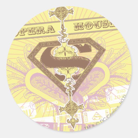 Supergirl Opera House Yellow Ronde Sticker (Voorkant)