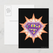 Supergirl Oranje Starburst Briefkaart (Voorkant / Achterkant)