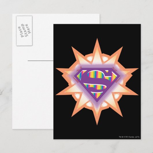 Supergirl Oranje Starburst Briefkaart (Voorkant / Achterkant)